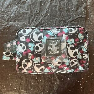 Bioworld Nightmare Before Christmas Makeup Bag - Jack and Sally AOP NWT